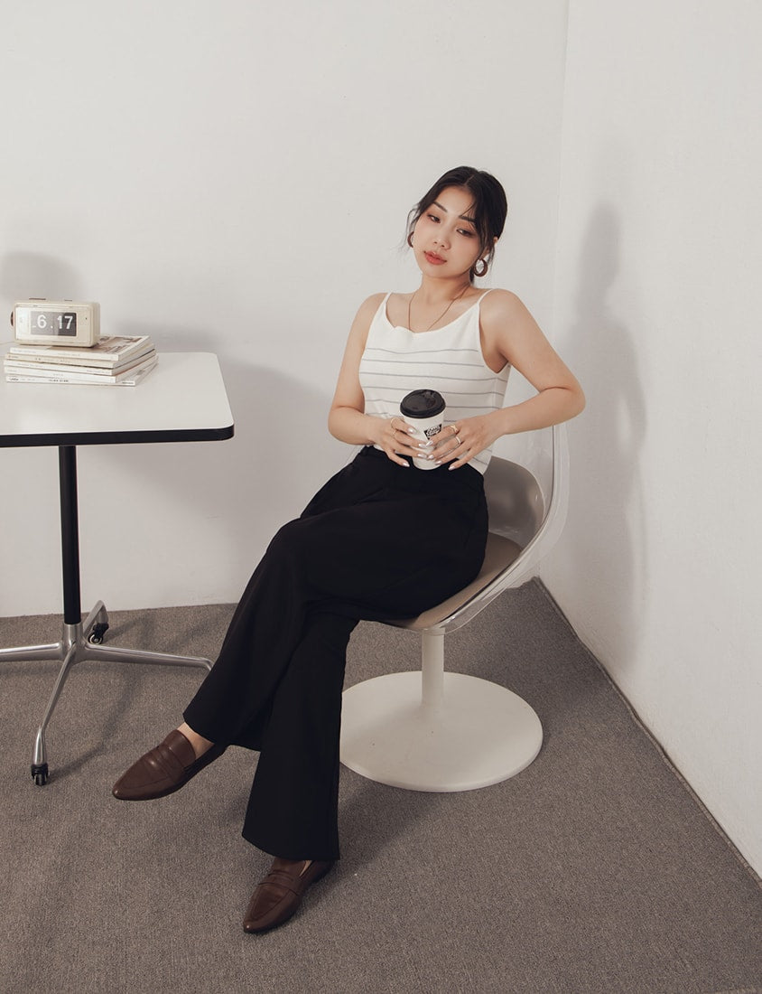 MISS. Wrinkle-Resistant Elastic Back Pleated Plus Size Trousers