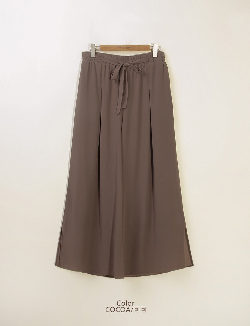 MISS. Silky Cool Sheer Chiffon Elastic Waist Plus Size Wide Pants