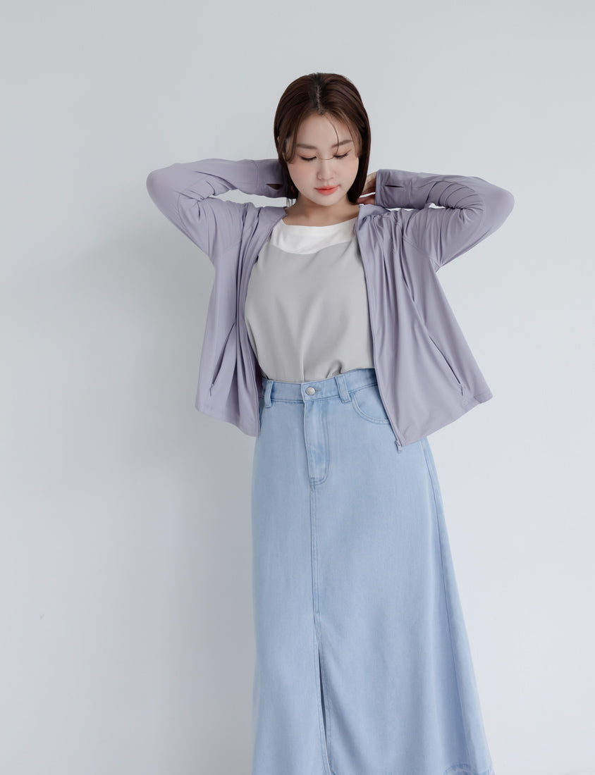 UV PRO+ Cooling Tech Sun Protection Plus Size Cropped Jacket