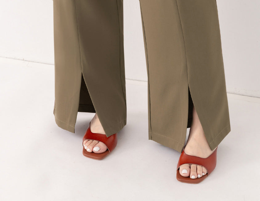 MISS. Silky Cool Slit Slim Fit Plus Size Tailored Pants