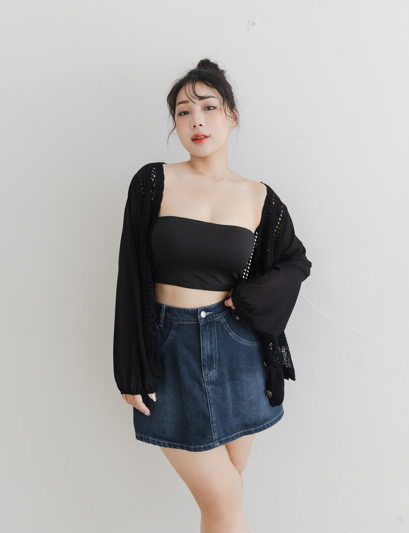 Pobra. Removable Padded Silky Milk Plus Size Bandeau BRATOP