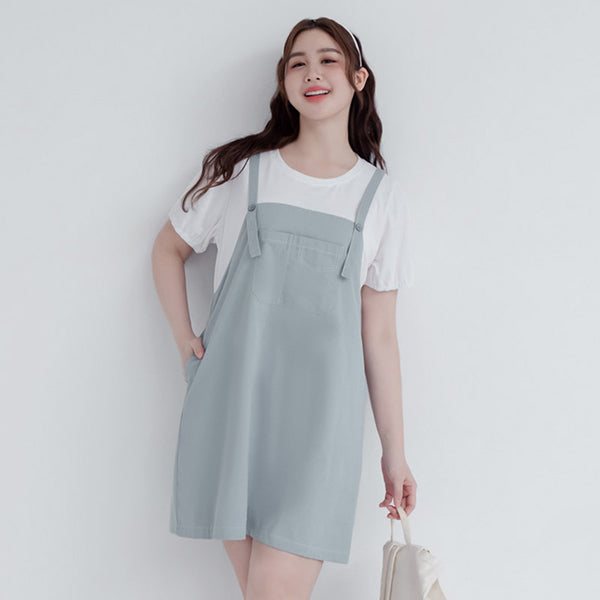 Classic Faux Two-Piece Strap Plus Size Dress