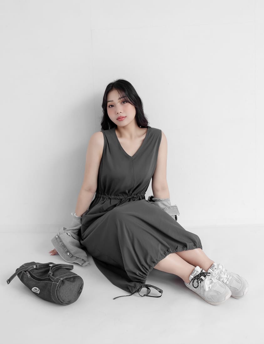 Cooling Tech V-Neck Plus Size Maxi Dress