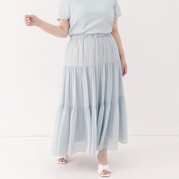 Multi-Layered Romantic Plus Size Chiffon Skirt