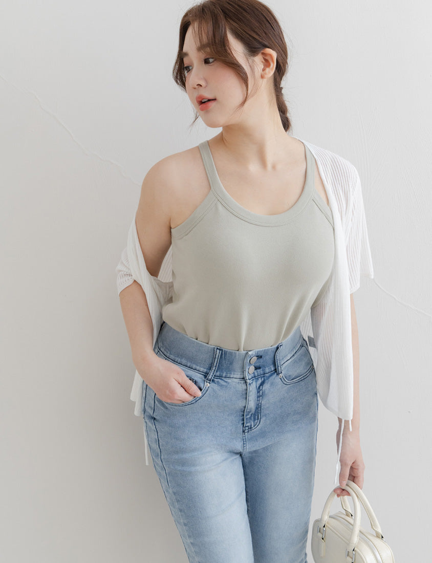 Front Tie Sheer Hollow Plus Size Knit Cardigan