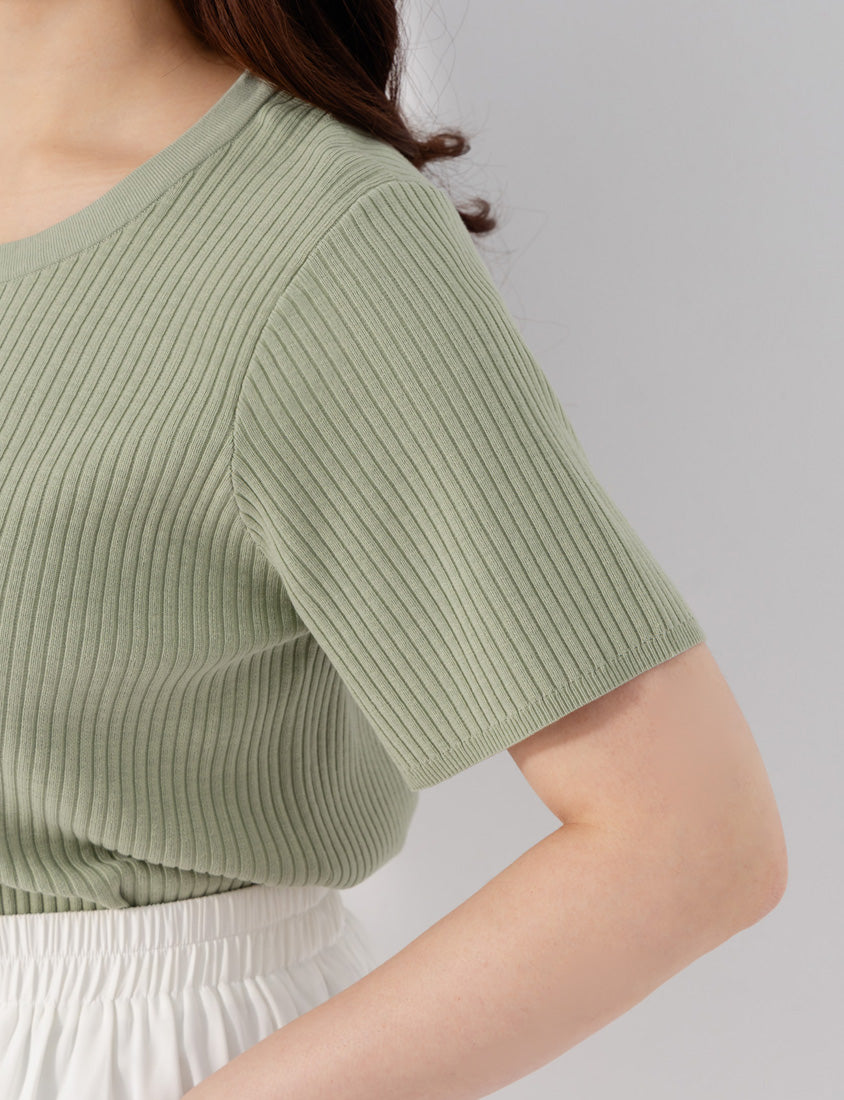 Cooling Lyocell Knit Plus Size Short Sleeve Top