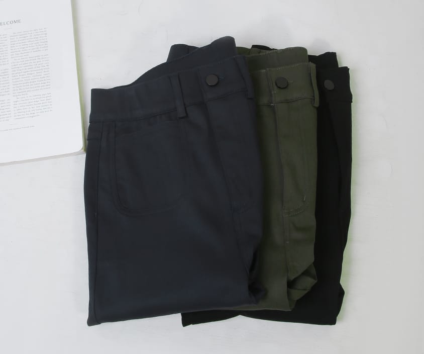 Tummy-Flattering Plus Size Slimming Pants (Single Button)