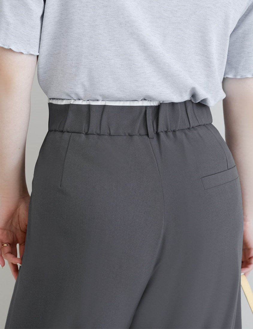 MISS. Contrast Waist Pleated Plus Size Trousers