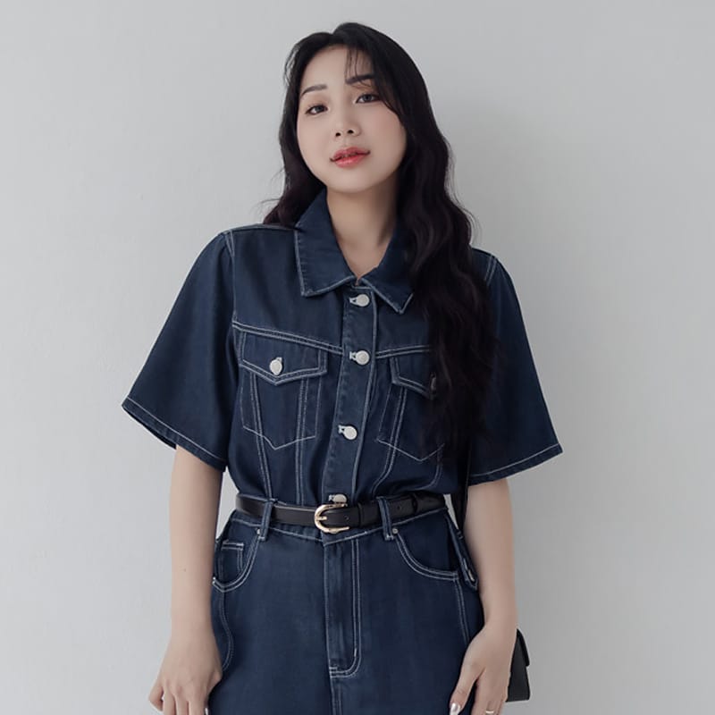 Lyocell Cooling Short Sleeve Button-Up Plus Size Jacket