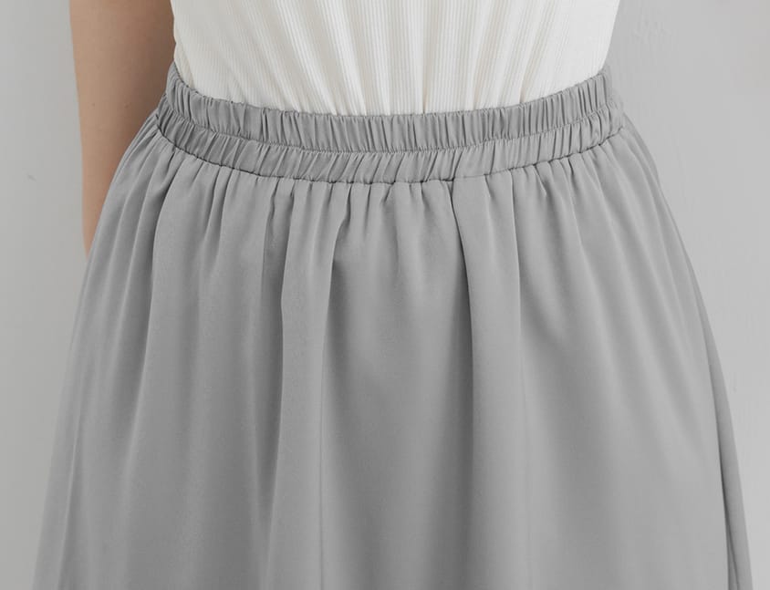 Korean Style Flowy Lace Trim Tiered Plus Size Maxi Skirt