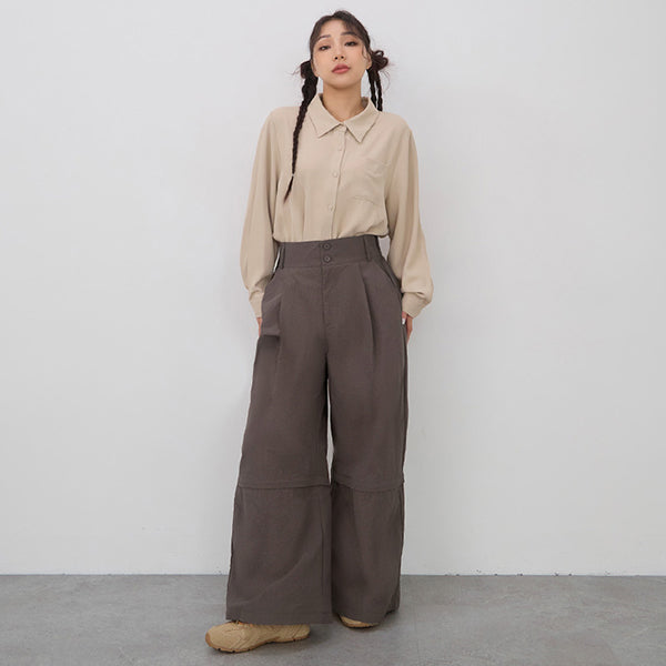 High Waist Convertible Plus Size Utility Pants