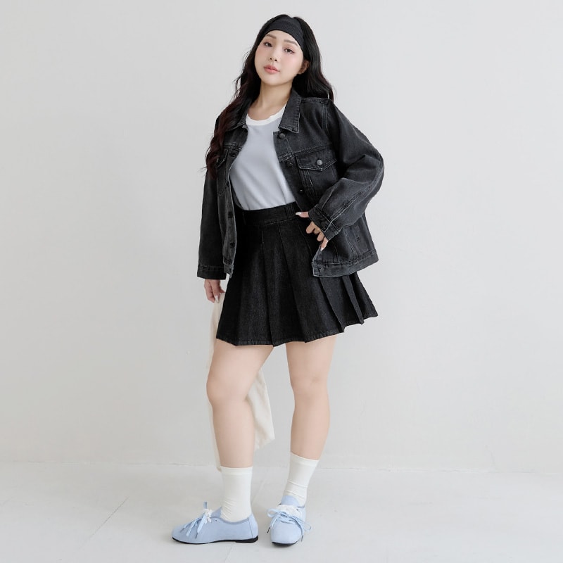 Casual Classic Denim Plus Size Long Sleeve Jacket