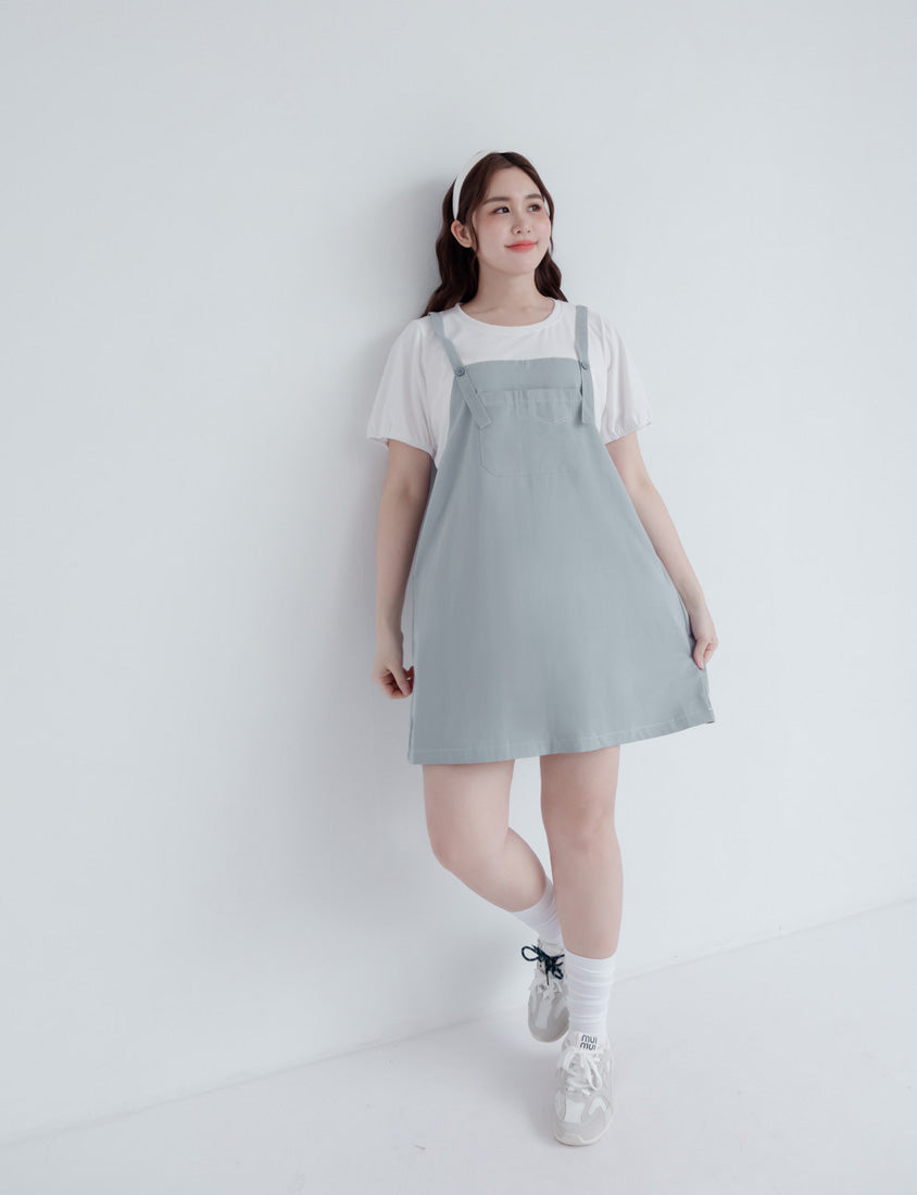 Classic Faux Two-Piece Strap Plus Size Dress
