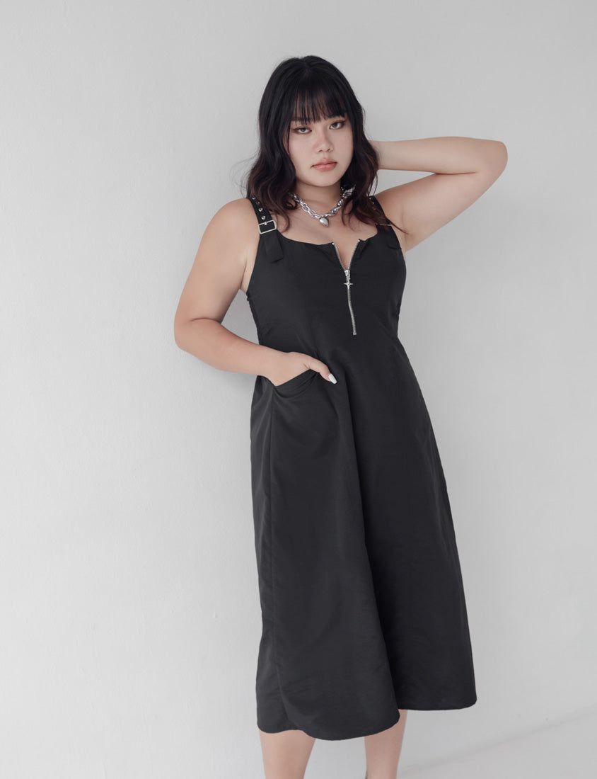 MUA! Adjustable Cargo Zip-Up Plus Size Cami Dress