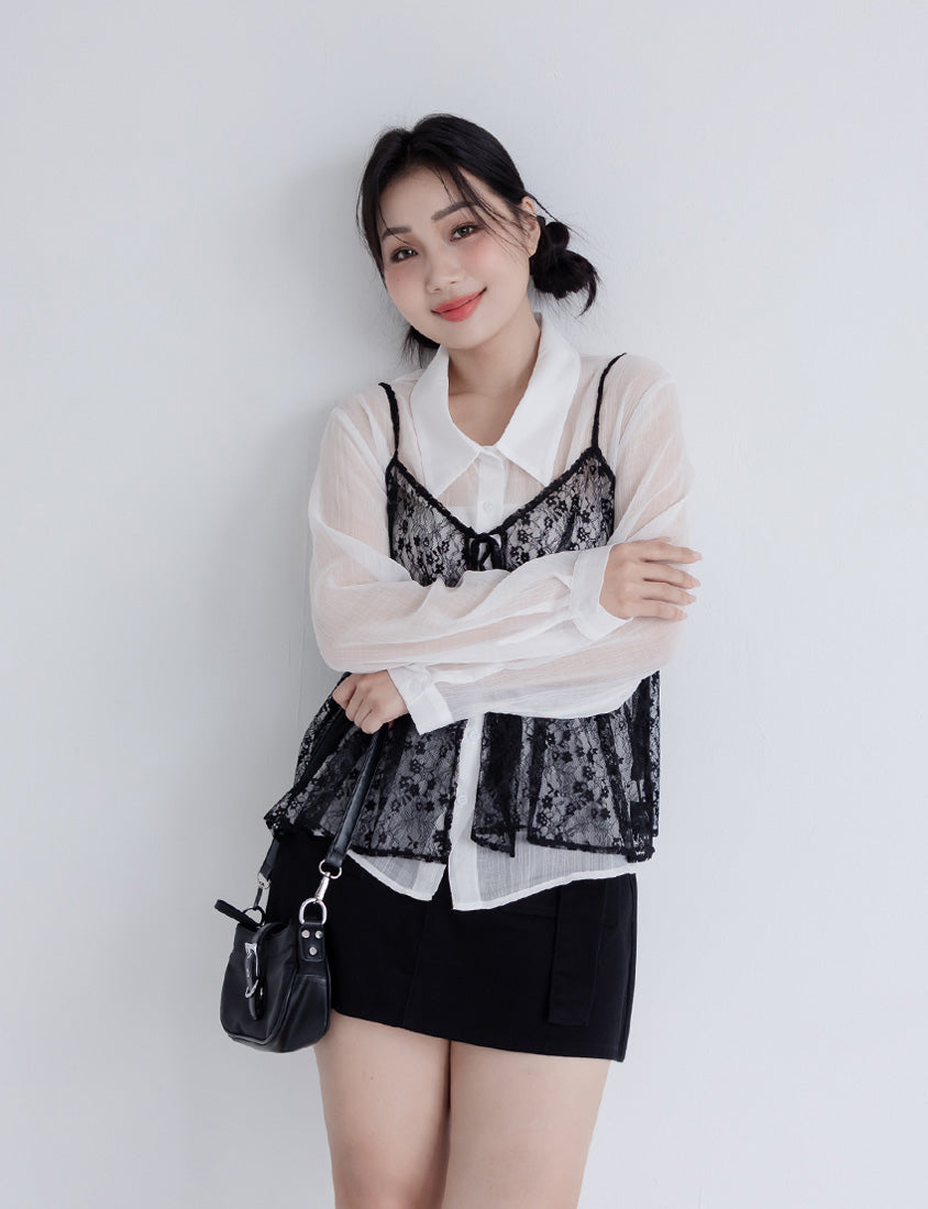 Adjustable Lace Front Tie Plus Size Cami