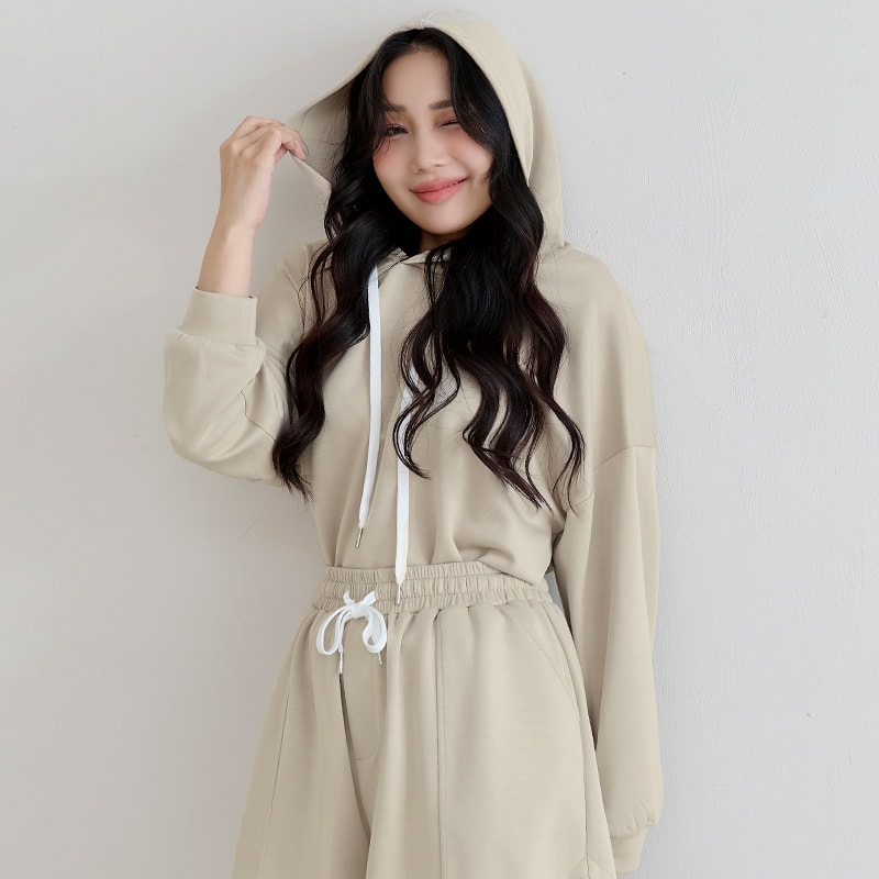 Cloud Cotton Multi-Color Cropped Plus Size Hoodie