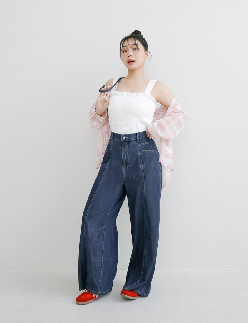 Pear-Shaped Friendly! Seamed Plus Size Wide Leg Jeans