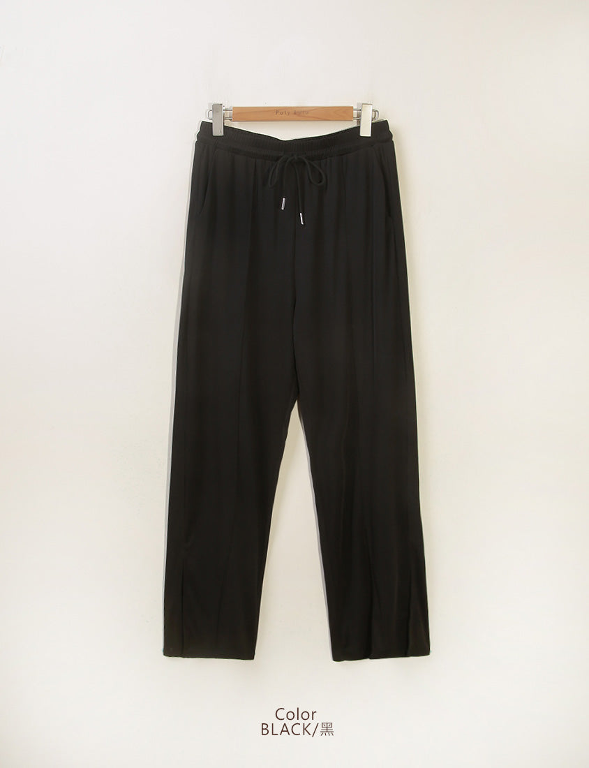 MUA! Ribbed Slimming Slit-Hem Plus Size Pants