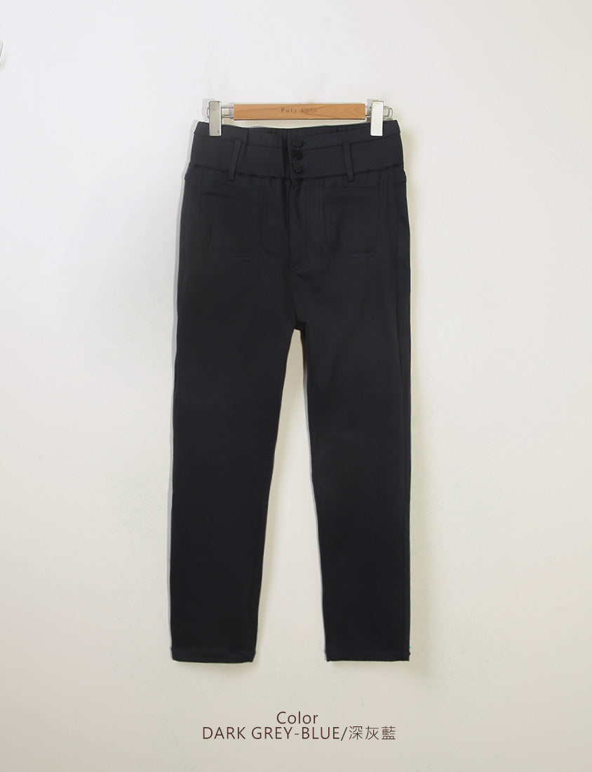 High Waist Tummy-Flattering Plus Size Slimming Pants (Three Buttons)