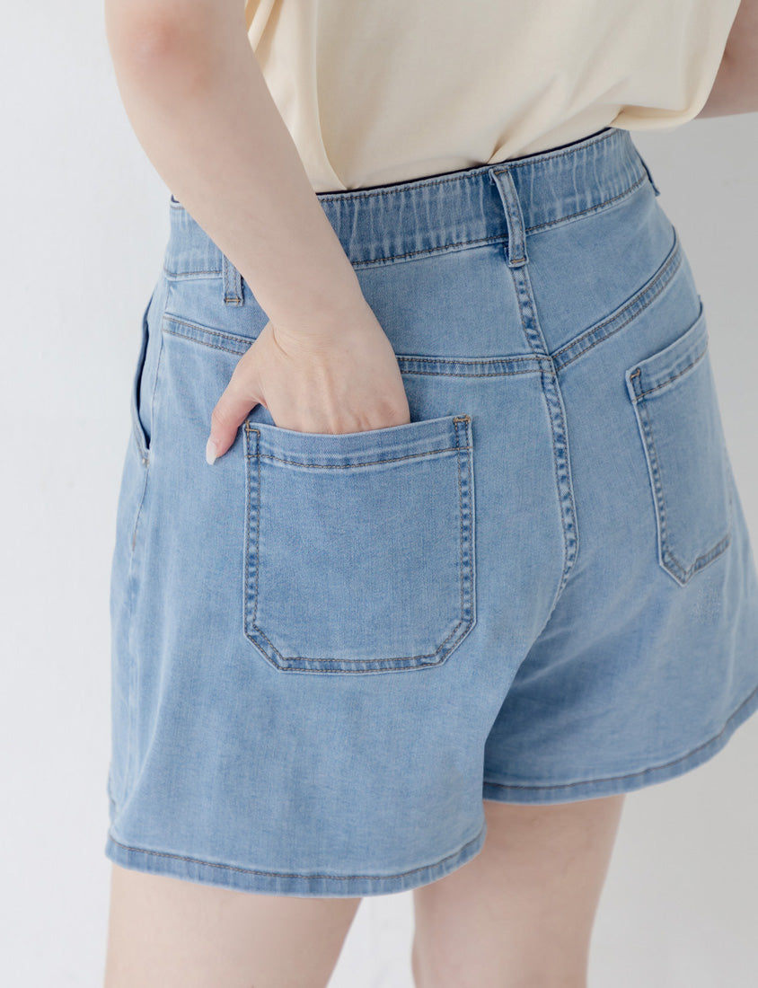 Cooling Tech A-Line Plus Size Denim Shorts