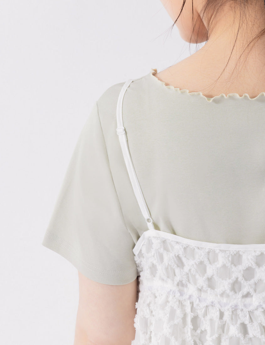 Two-Piece Japanese-Style Color-Block Plus Size Top Set