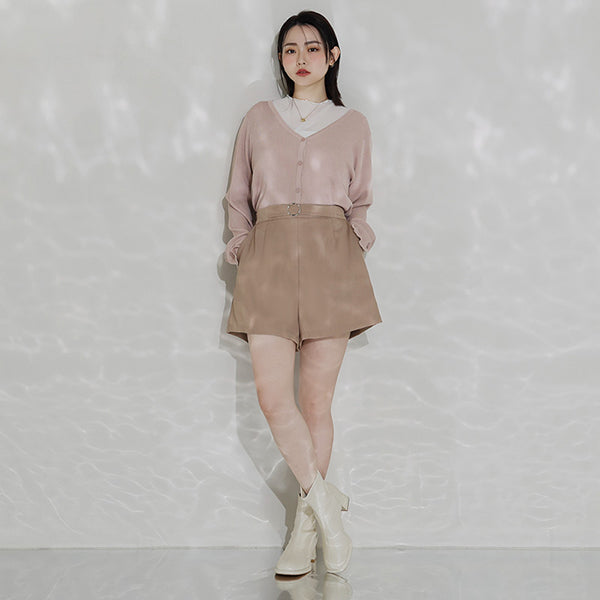 MISS. Latte Series Waistband Twill Plus Size Shorts
