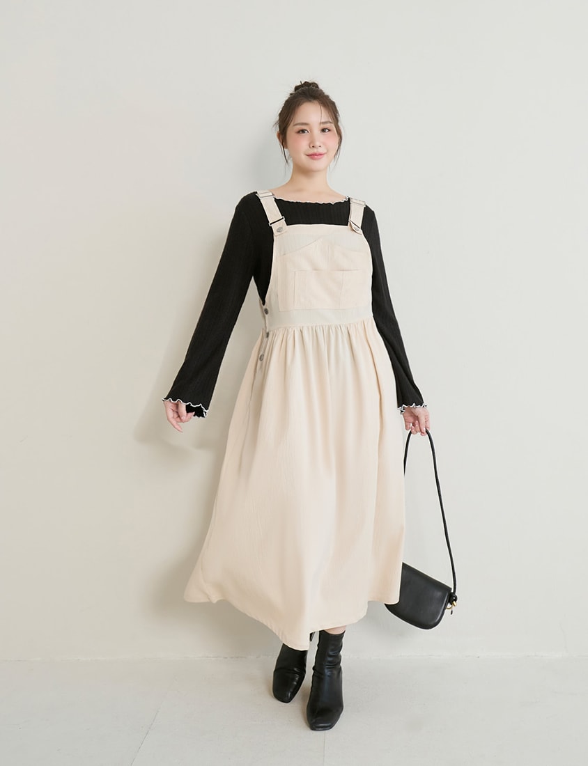 Adjustable Crinkled Utility Pockets Plus Size Cami Dress