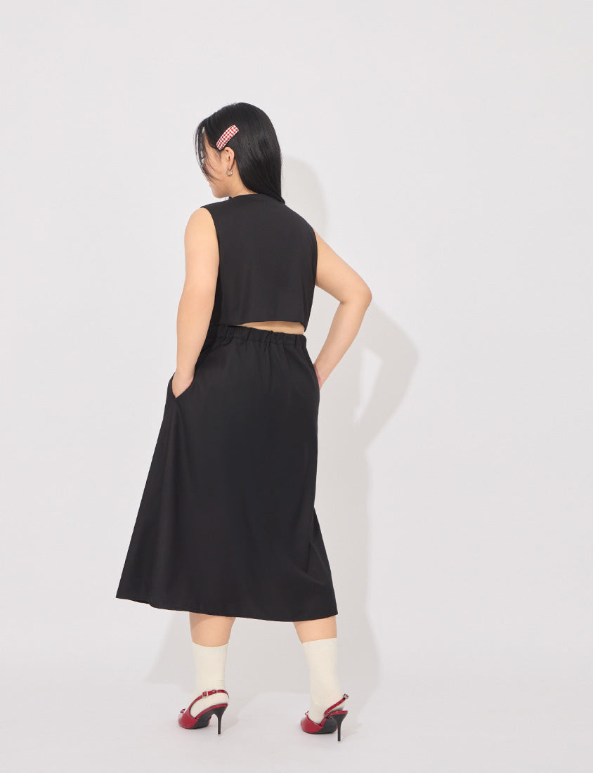 MORE U French-Style Back Cut-Out Plus Size Dress