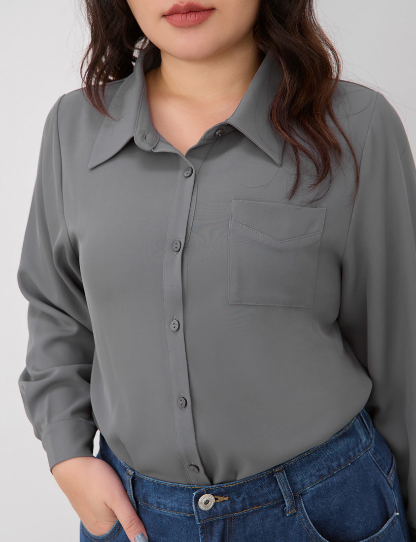 Versatile Wrinkle-Resistant Oversized Plus Size Long Sleeve Shirt (Unisex)
