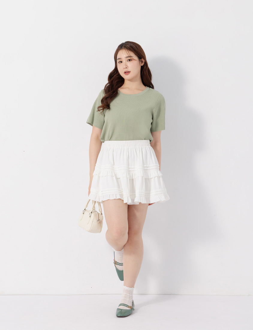 Cooling Lyocell Knit Plus Size Short Sleeve Top