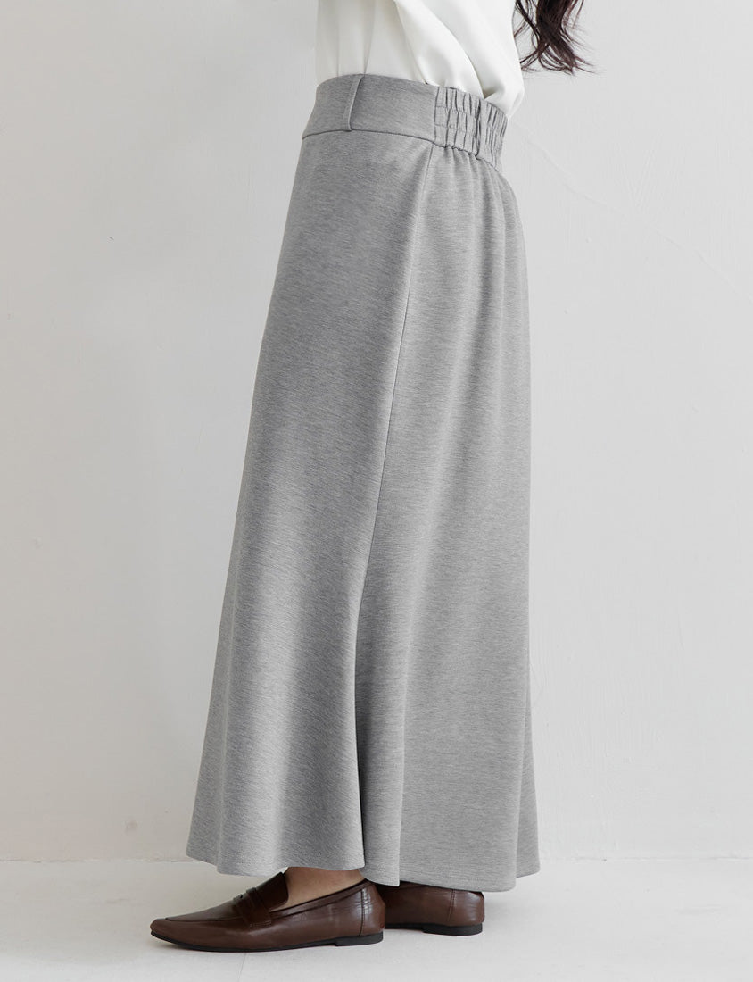 Cloud Cotton Elastic Back Waist Plus Size Mermaid Maxi Skirt