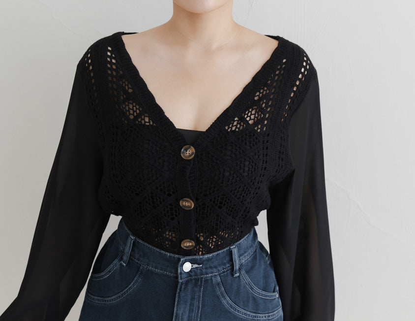 Bohemian Sheer Knit Plus Size Cover Up