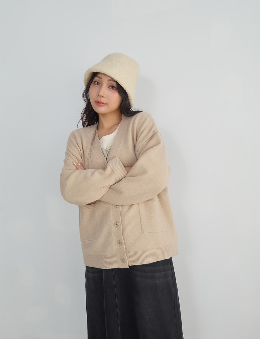 Classic V-Neck Multicolor Longline Plus Size Knit Cardigan