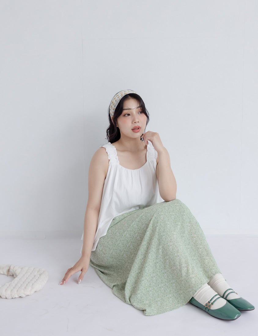 Sweet & Feminine Floral Flared Maxi Skirt