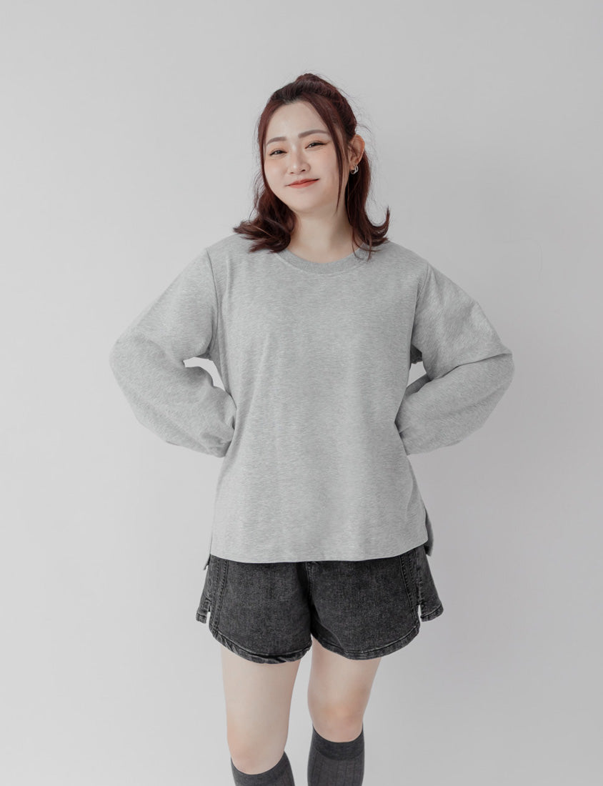 Oversized Cotton Slit Plus Size Sweatshirt (Unisex)