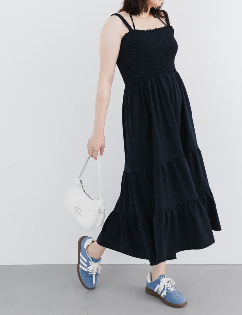 Ruffle Trim Smocked Tiered Plus Size Maxi Dress