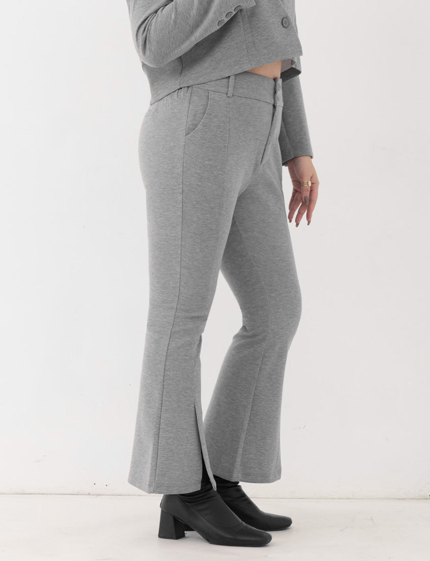 MUA! Sexy Space Cotton Front Slit Plus Size Flare Pants