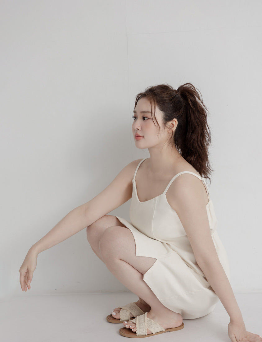 Sweetheart Neck Twill Cami Plus Size Mini Dress