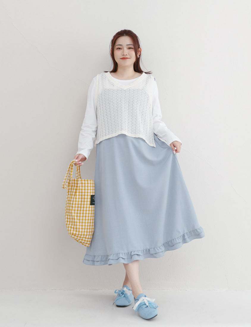 Layered Essential Crochet Tie Plus Size Vest