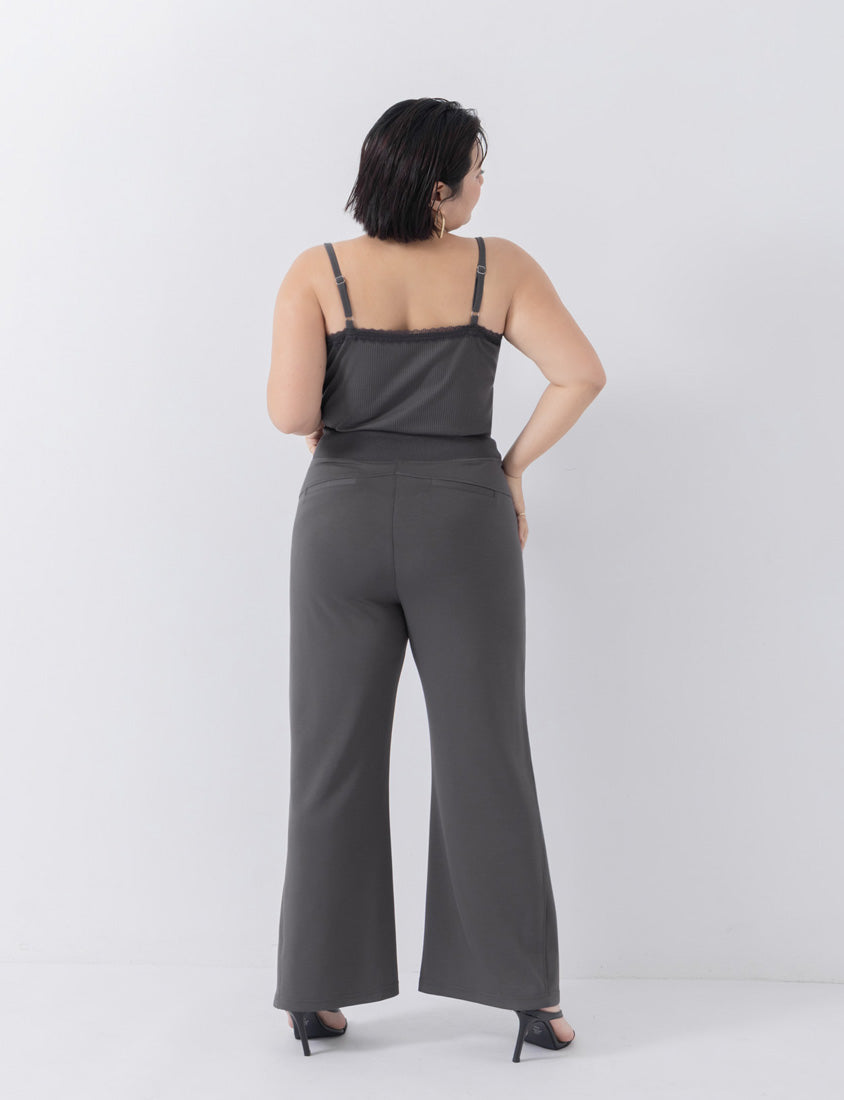 Adjustable Lace Trim Ribbed Plus Size Tank Top