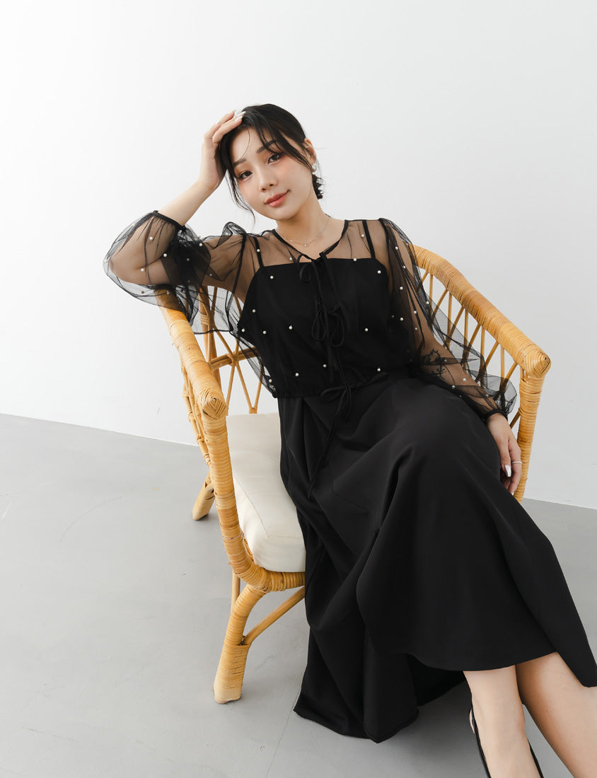 Wrinkle-Resistant Front Slit Adjustable Strap Plus Size Maxi Dress
