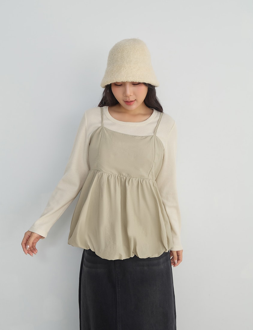 Casual Versatile Waffle Knit Plus Size Long Sleeve Top