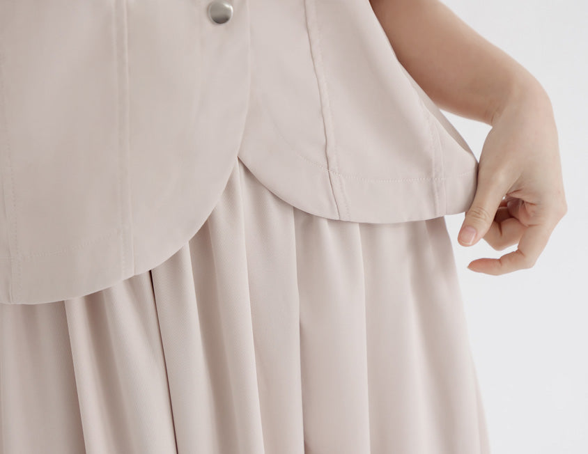 Curved Hem Stitched Plus Size Cuffed Shirt