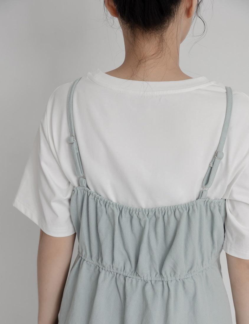 Sweetheart Neck Twill Cami Plus Size Mini Dress