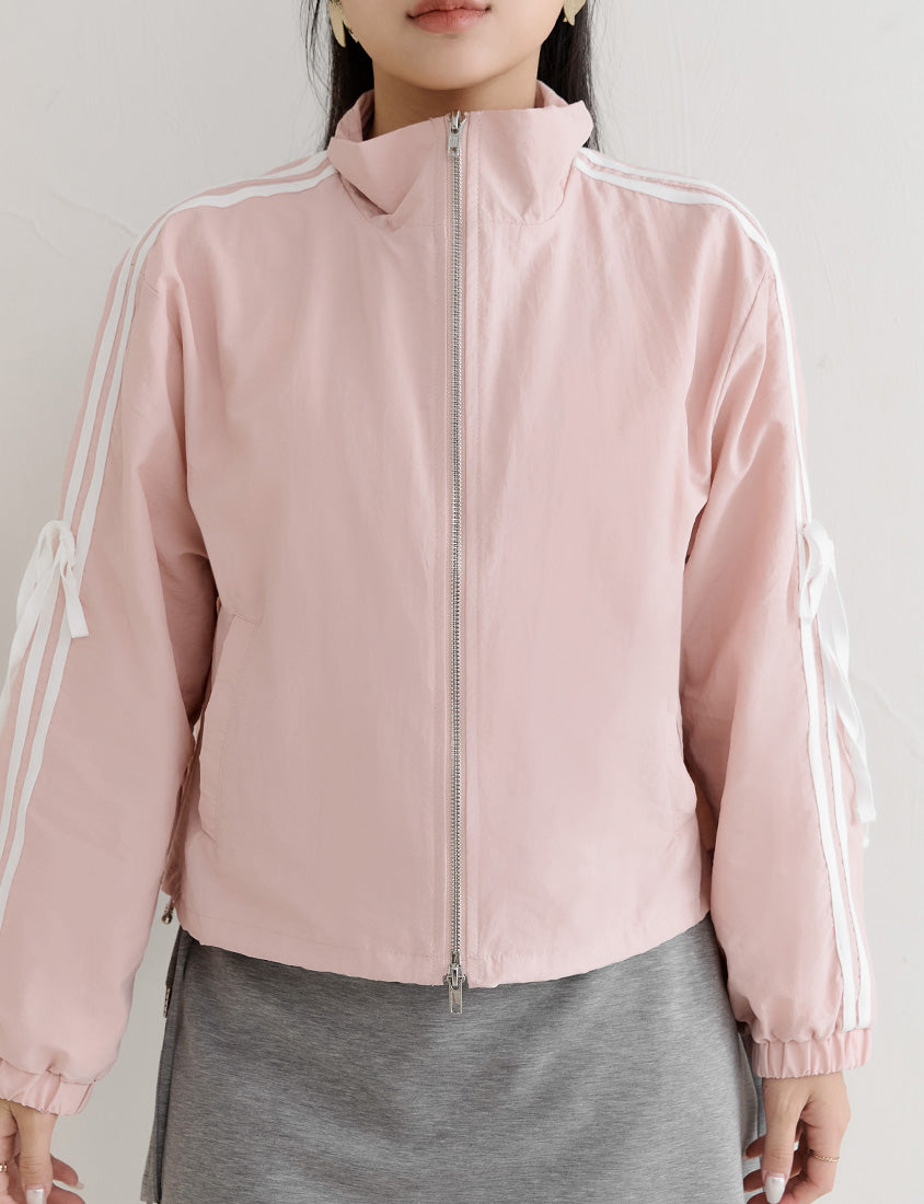 MUA! Contrast Trim Cropped Plus Size Trench Jacket