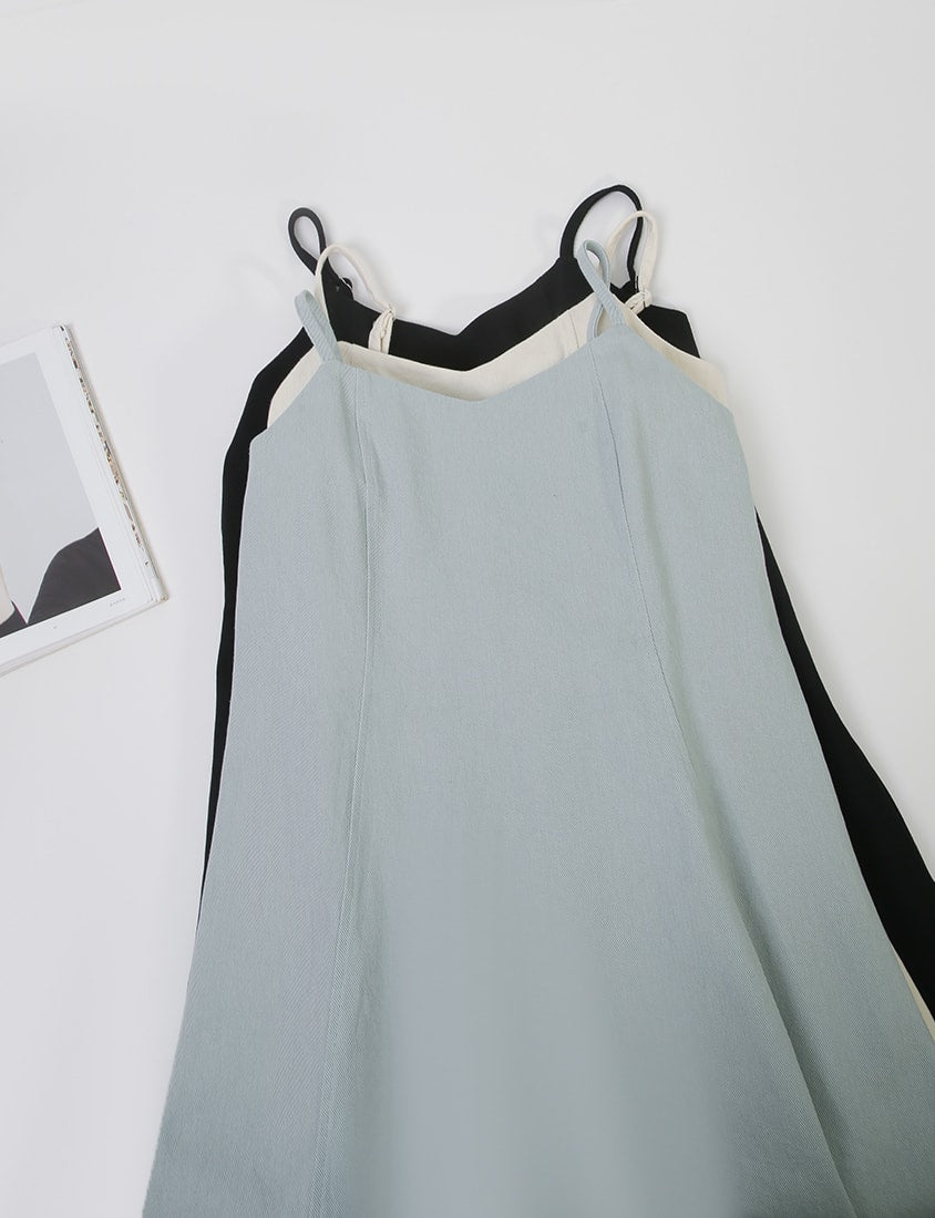 Sweetheart Neck Twill Cami Plus Size Mini Dress