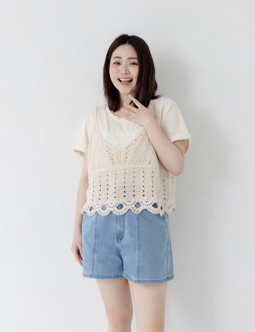 Versatile Crochet Knit Plus Size Vest