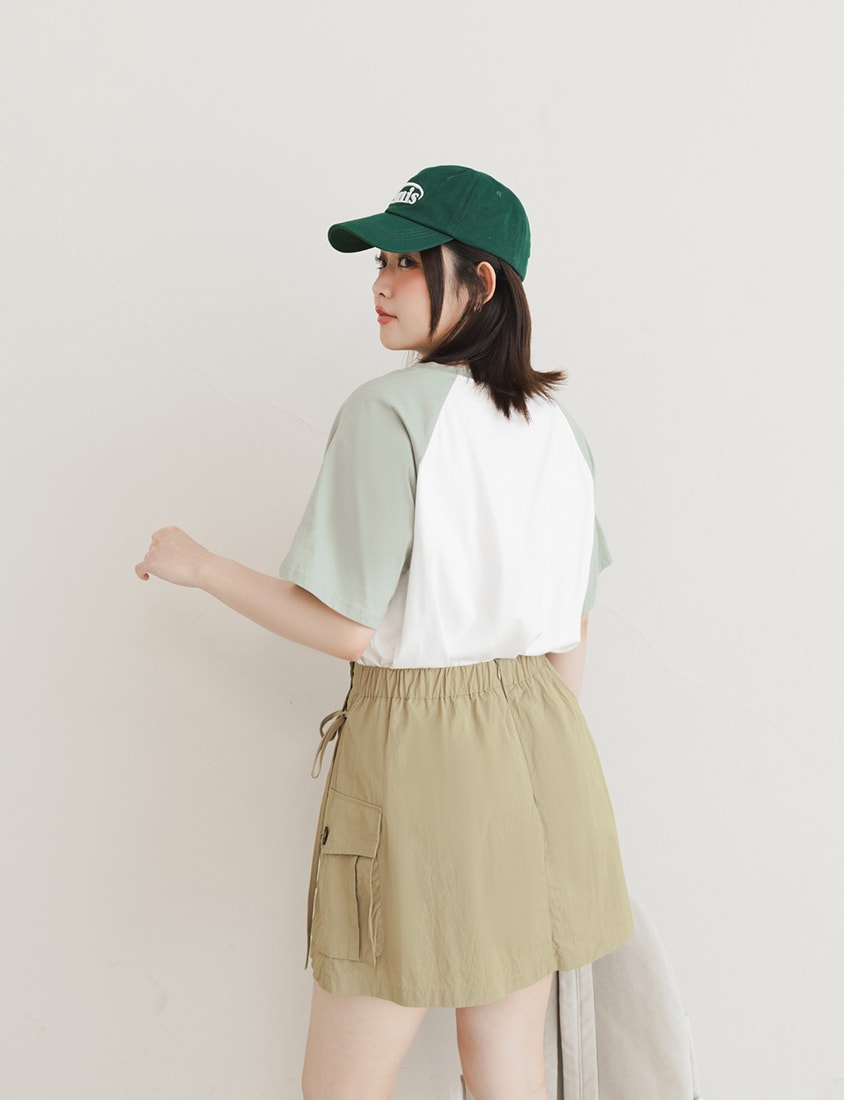 Sweet Crew Neck Colorblock Lettering Plus Size Tee