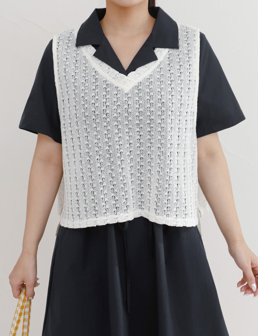 Layered Essential Crochet Tie Plus Size Vest