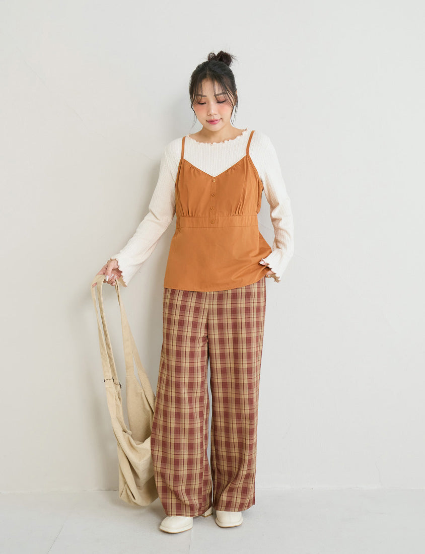 Lace V-Neck Adjustable Waist Plus Size Tank Top